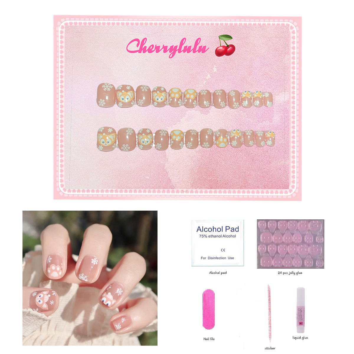 【Cartoon nail】High Quality Press On Nails with free Nail Art Toolkits