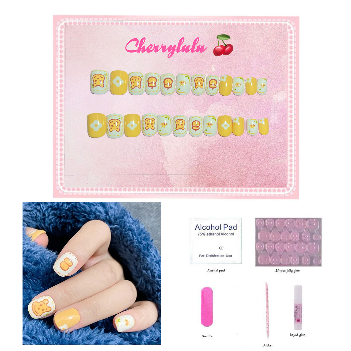 【Cartoon nail】High Quality Press On Nails with free Nail Art Toolkits