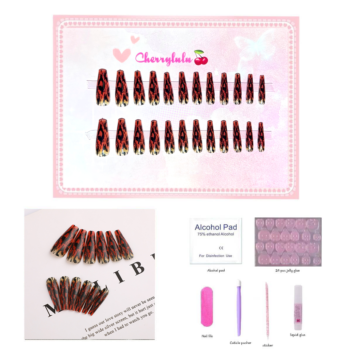 【Buy 3 Get 1 Free】L1-L70 Long Nails 24pcs Press On Nails include free nail toolkit