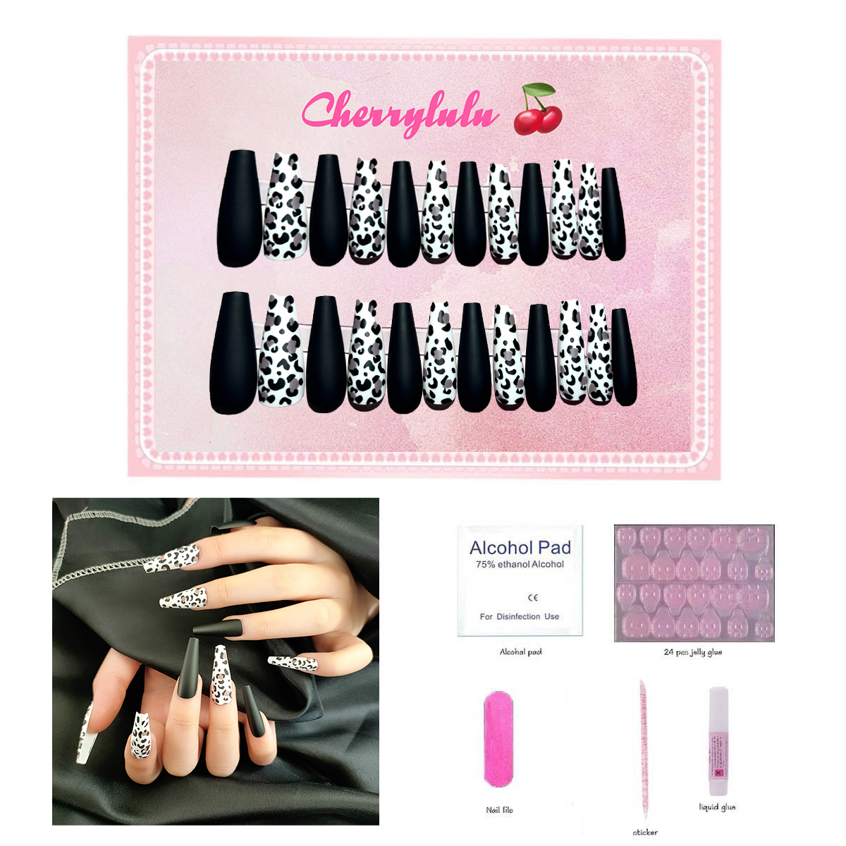 【Buy 3 Get 1 Free】L71-L130 Long Nails 24pcs Press On Nails include free nail toolkit