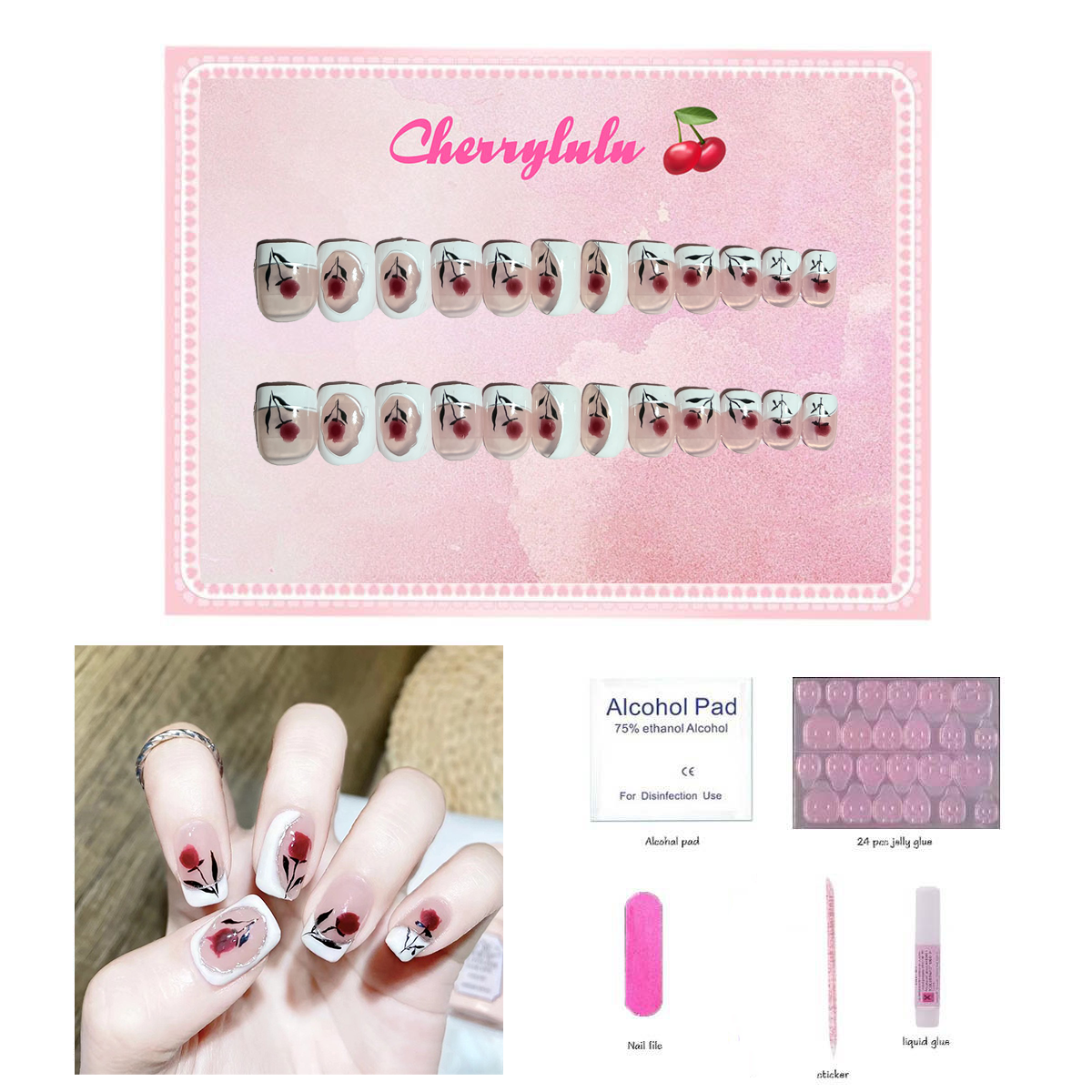 【Buy 3 Get 1 Free】S1-S44 Short Nails 24pcs Press On Nails include free nail toolkits