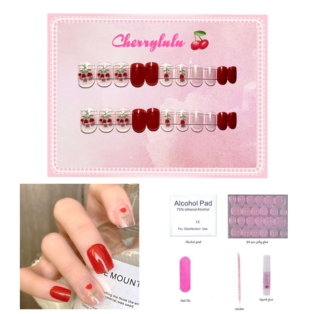 【Buy 3 Get 1 Free】S1-S44 Short Nails 24pcs Press On Nails include free nail toolkits