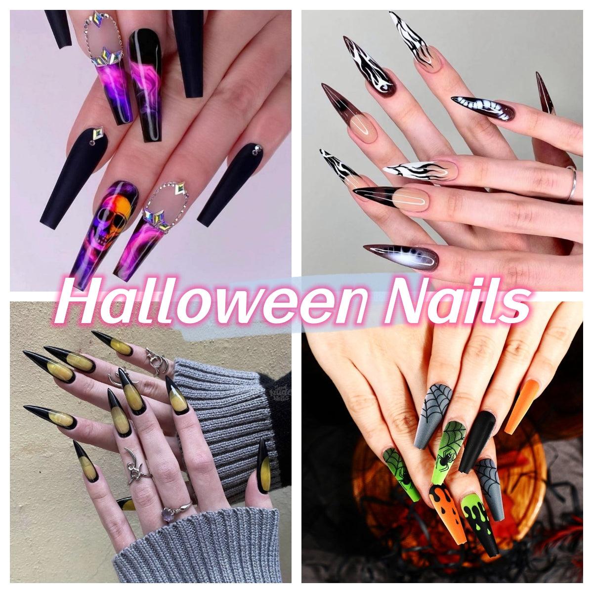 【Halloween nail】24pcs press-on nail with present and toolkit - Cherrylulu Beauty