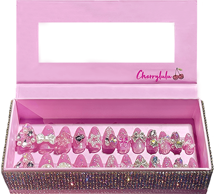 【HAND MADE】Eternal Stunning Luxury Press On Nails With Rhinestone And Crystal 24pcs - Cherrylulu Beauty