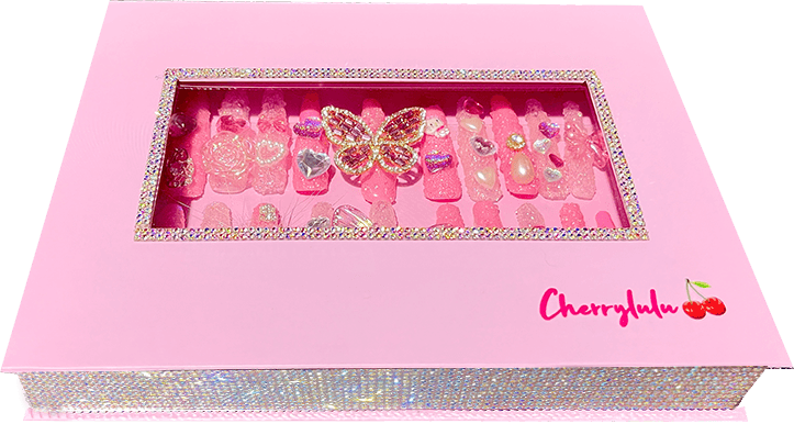 【HAND MADE】Eternal Stunning Luxury Press On Nails With Rhinestone And Crystal 24pcs - Cherrylulu Beauty