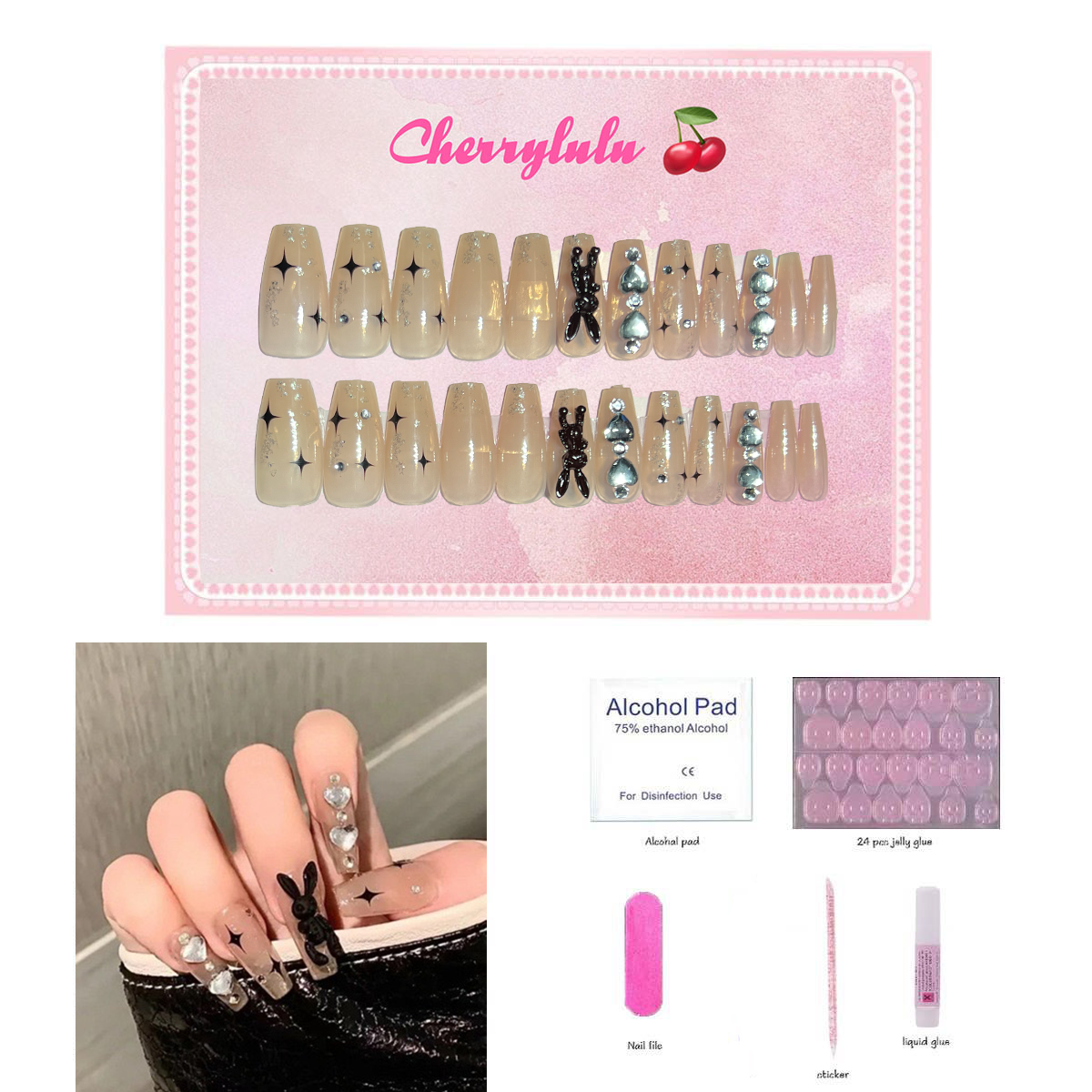 【Cartoon nail】High Quality Press On Nails with free Nail Art Toolkits