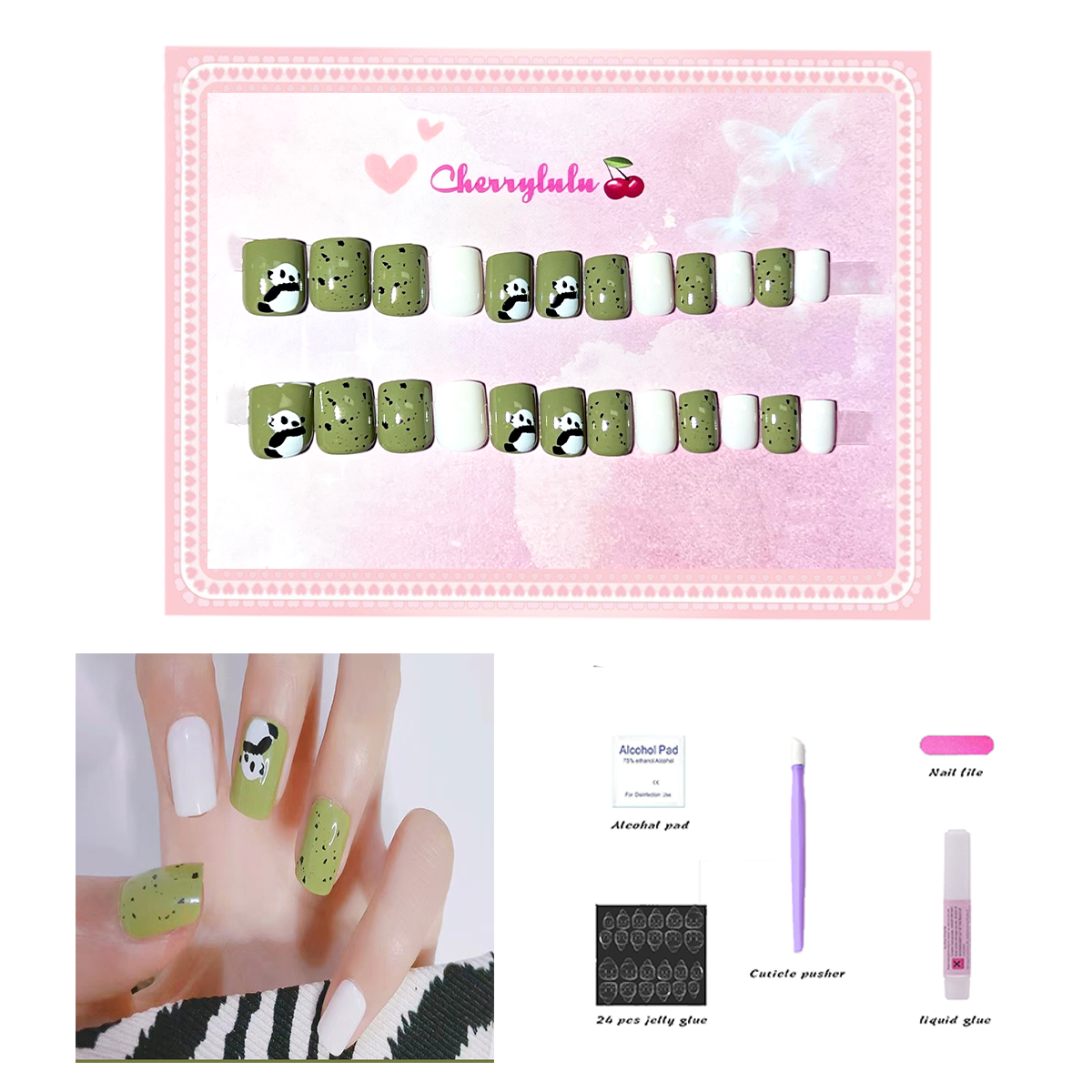 【Buy 3 Get 1 Free】S1-S44 Short Nails 24pcs Press On Nails include free nail toolkits