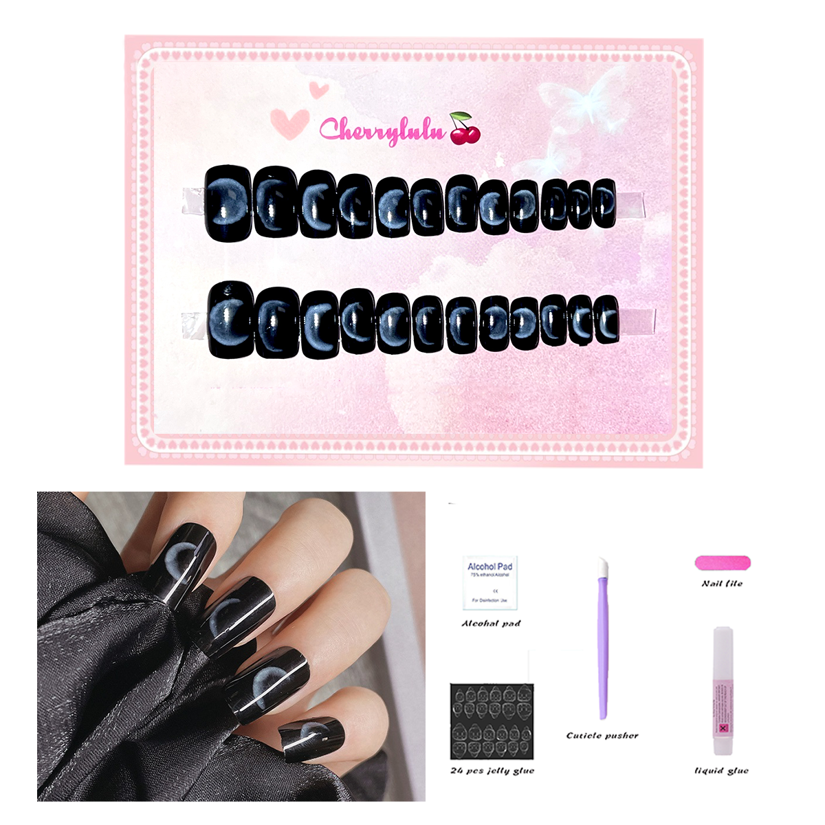 【Buy 3 Get 1 Free】S1-S44 Short Nails 24pcs Press On Nails include free nail toolkits