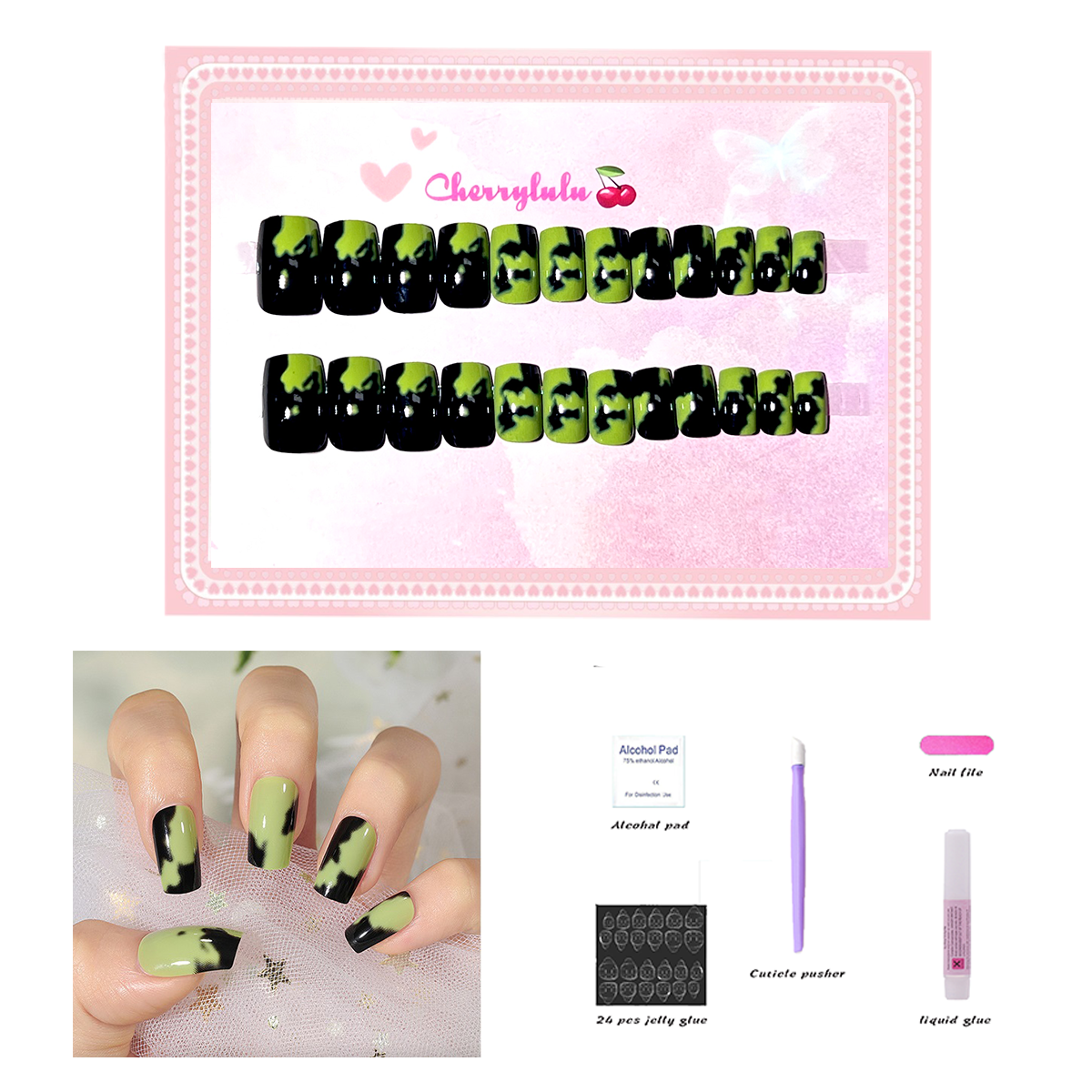 【Buy 3 Get 1 Free】S1-S44 Short Nails 24pcs Press On Nails include free nail toolkits