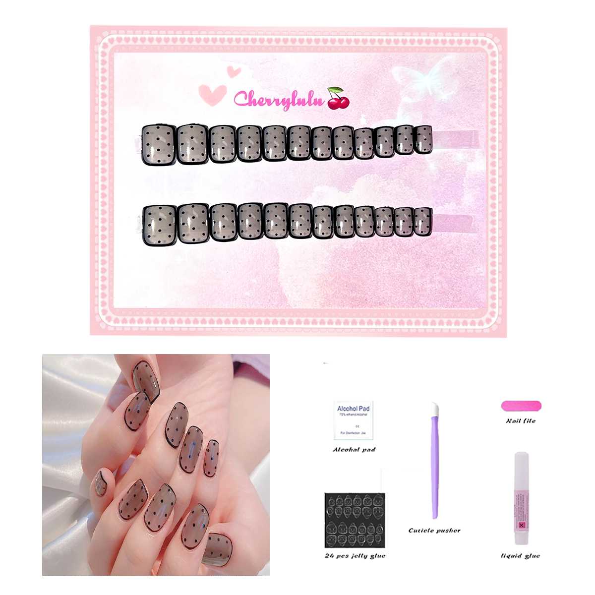 【Buy 3 Get 1 Free】S1-S44 Short Nails 24pcs Press On Nails include free nail toolkits