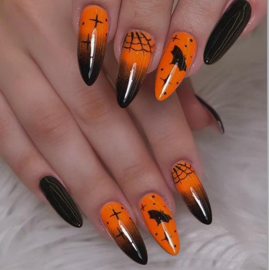 【Halloween nail】24pcs press-on nail with present and toolkit - Cherrylulu Beauty