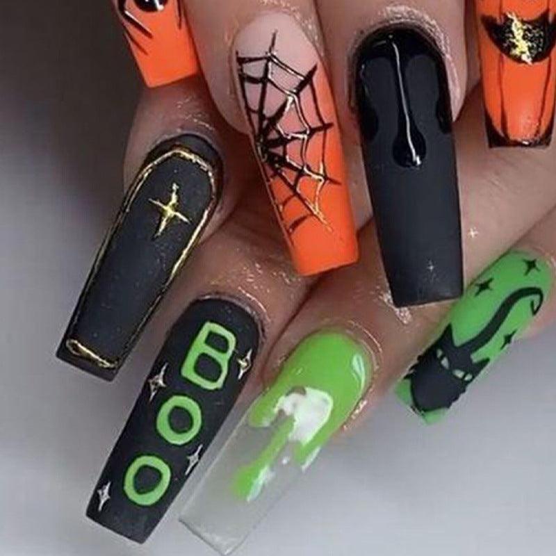 【Halloween nail】24pcs press-on nail with present and toolkit - Cherrylulu Beauty