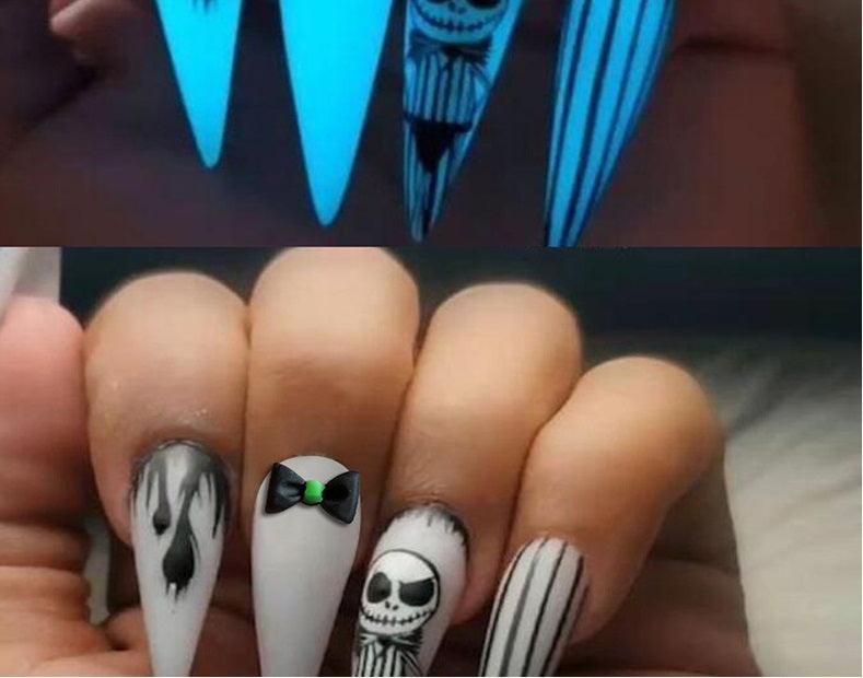 【Halloween nail】24pcs press-on nail with present and toolkit - Cherrylulu Beauty