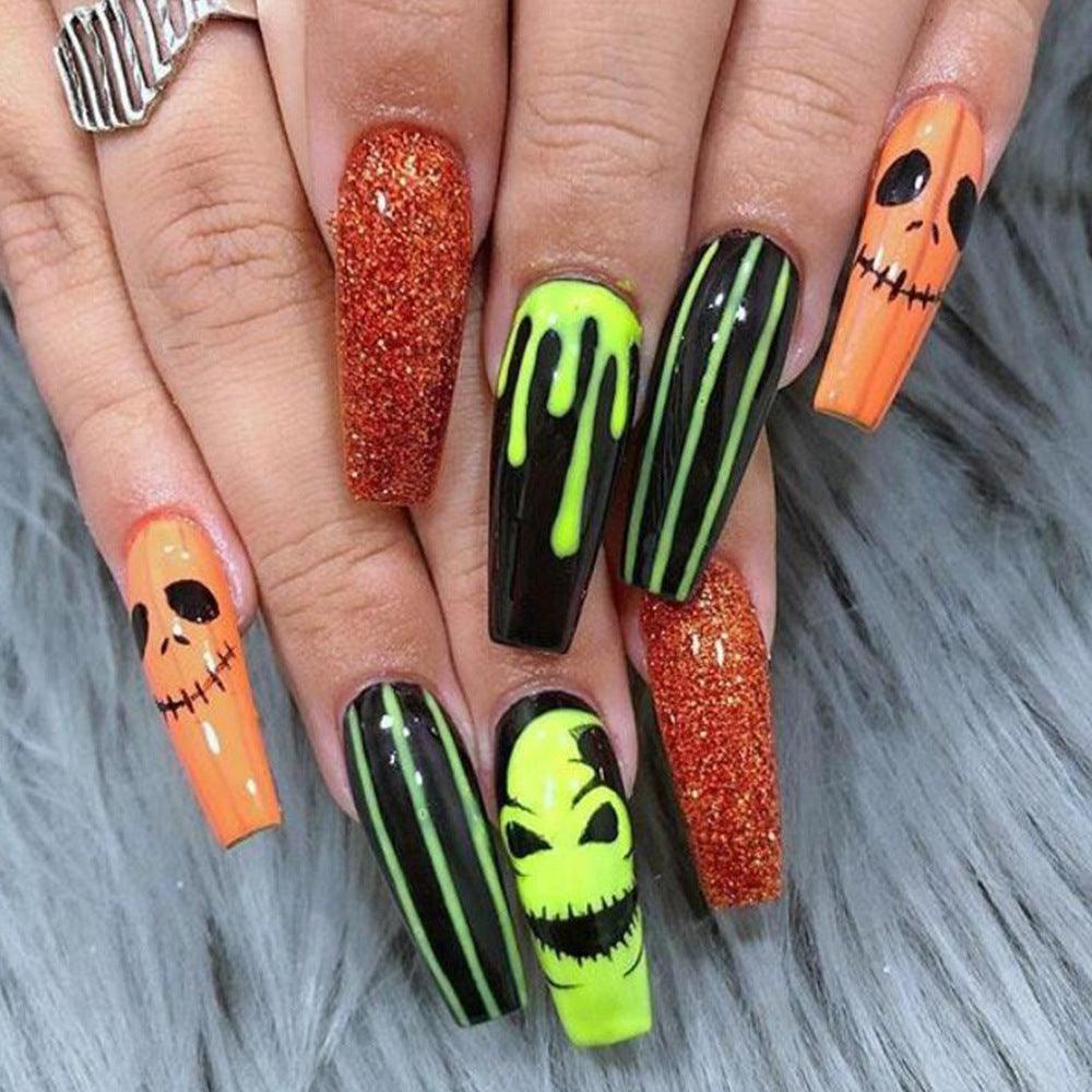 【Halloween nail】24pcs press-on nail with present and toolkit - Cherrylulu Beauty