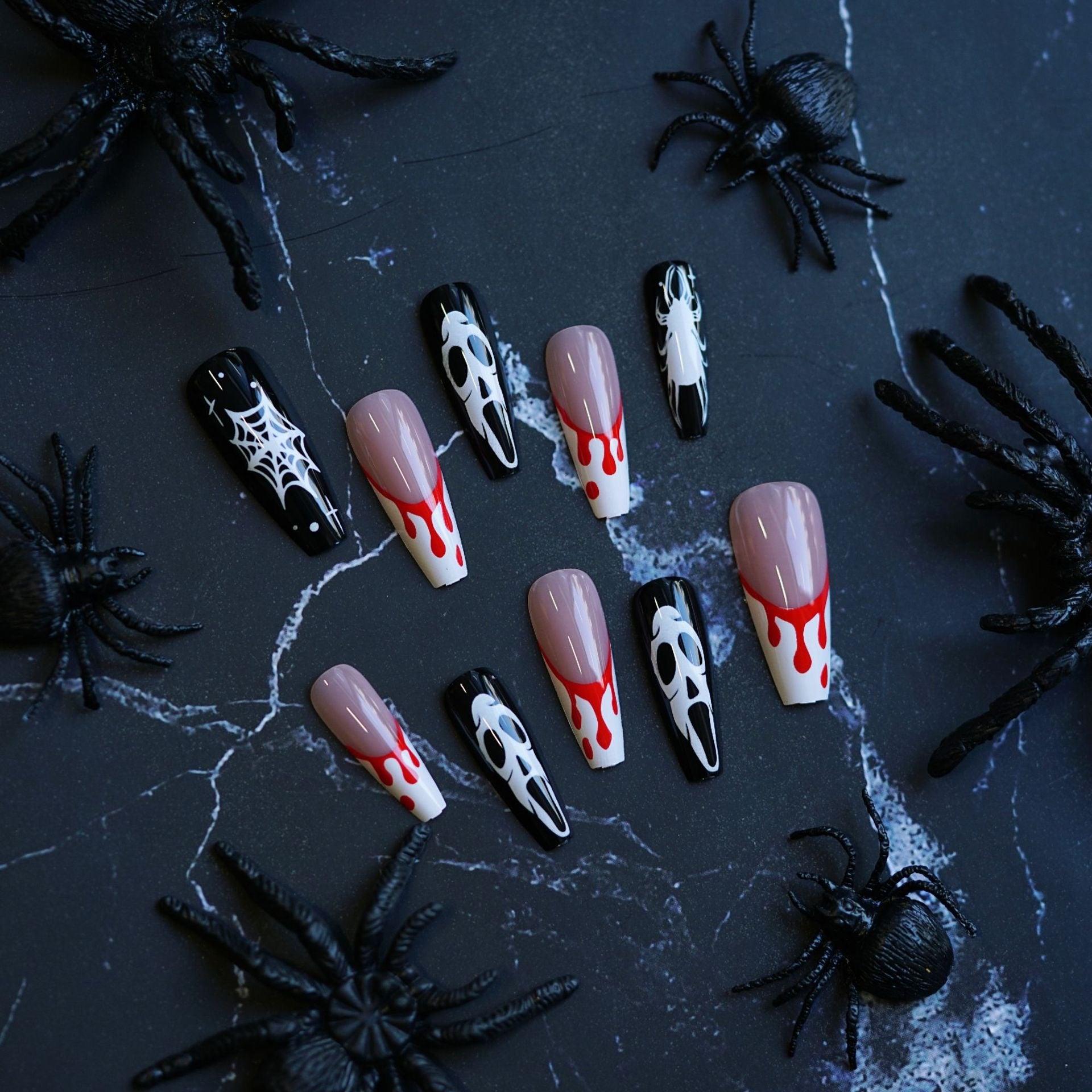 【Halloween nail】24pcs press-on nail with present and toolkit - Cherrylulu Beauty