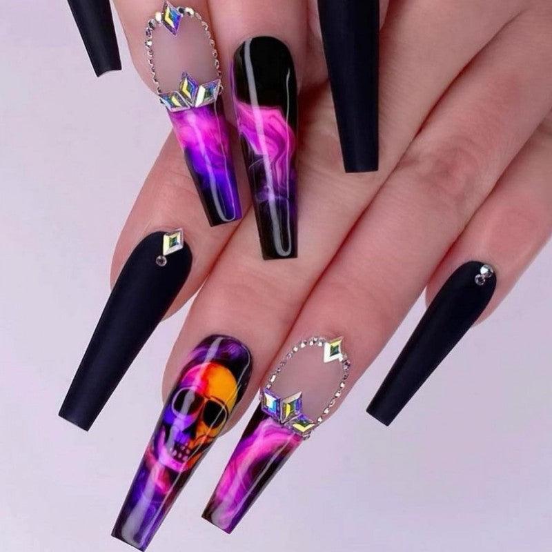 【Halloween nail】24pcs press-on nail with present and toolkit - Cherrylulu Beauty