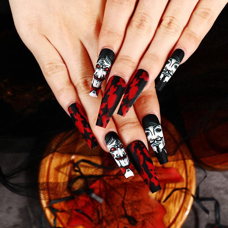 【Halloween nail】24pcs press-on nail with present and toolkit - Cherrylulu Beauty