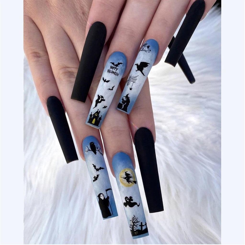 【Halloween nail】24pcs press-on nail with present and toolkit - Cherrylulu Beauty