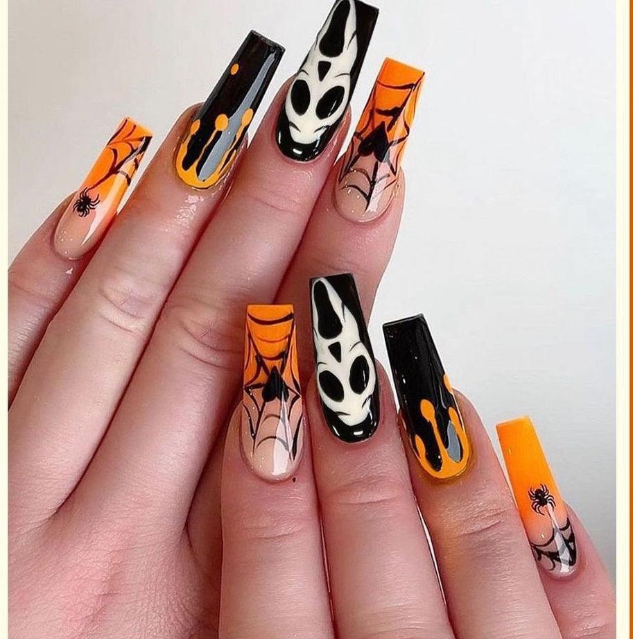 【Halloween nail】24pcs press-on nail with present and toolkit - Cherrylulu Beauty