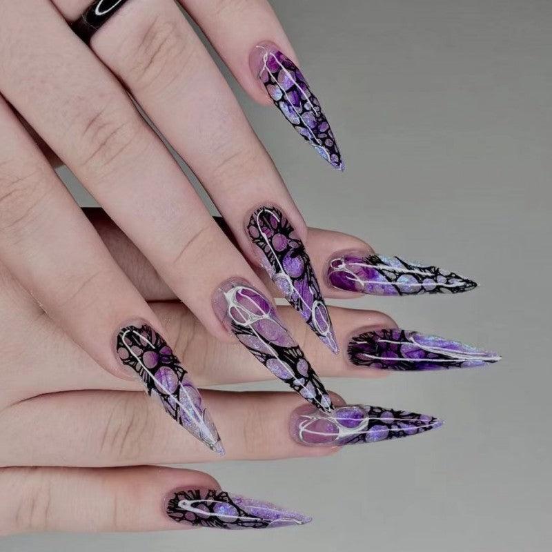 【Halloween nail】24pcs press-on nail with present and toolkit - Cherrylulu Beauty